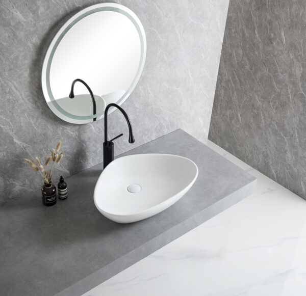 Elite waskom rond 58,5 x 39 x 14 cm keramiek glans wit