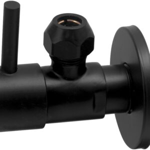 Minimal hoekstopkraan 3/8" x 3/8" of knel 10 mm mat zwart