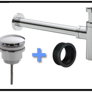 Uni-1 wastafel aansluitset met sifon chroom