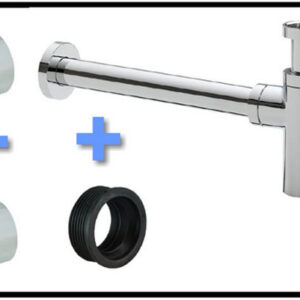 Uni-2 sifon aansluitset met sifon chroom