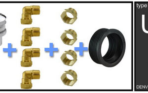 Uni-4 wastafel aansluitset chroom