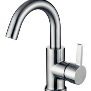 Wes wastafelkraan met coldstart en draaibare uitloop geborsteld RVS