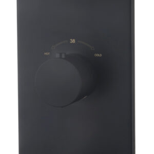 Caral afbouwdeel inbouwthermostaat 3 weg mat zwart