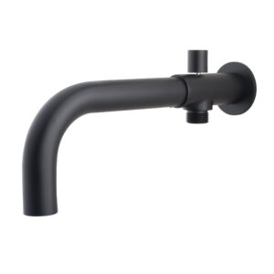 inbouw-baduitloop met omstel rond 23cm mat zwart