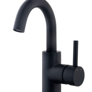 Caral wastafelkraan met draaibare uitloop mat zwart