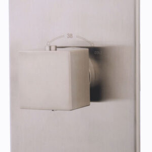 Rombo afbouwdeel inbouwthermostaat 3 weg geborsteld staal PVD