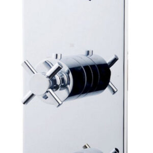 Cross afbouwdeel inbouwthermostaat 3 weg chroom