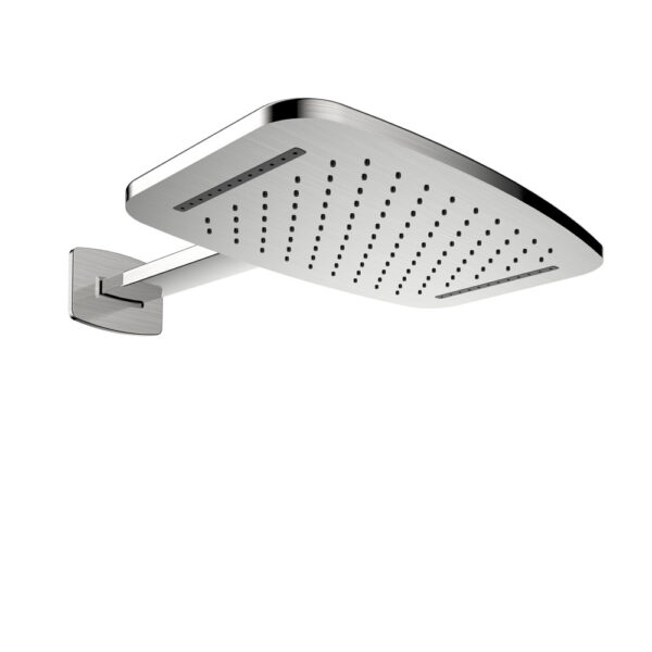 Waterval hoofddouche met doucheram 40 x 25 cm geborsteld staal PVD