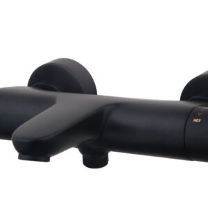 Caral thermostatische badmengkraan mat zwart