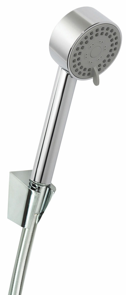 UniMatch Cadans handdoucheset met handdouche 3 standen Ø 8 cm, doucheslang en wandhouder kantelbaar chroom