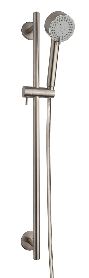 UniMatch Cadans glijstangset compleet met handdouche 3 standen Ø 8 cm geborsteld staal PVD