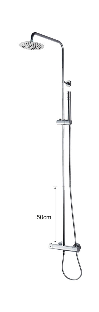 Caralda Eco thermostatische regendoucheset opbouw chroom