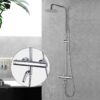 Caralda Eco thermostatische badmengkraan met regendoucheset opbouw chroom