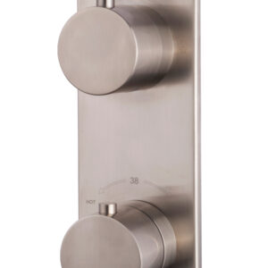 Rivaro inbouwthermostaat 2 weg geborsteld staal PVD