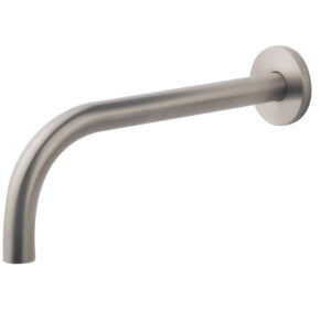 Slim 18mm uitloop rond 20cm 1/2" geborsteld staal PVD