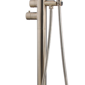 Caral thermostatische badmengkraan vrijstaand geborsteld staal PVD