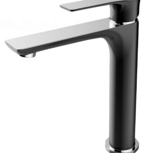 Casma eenhendel wastafelmengkraan hoog zwart/chroom