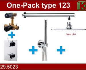 one-pack inbouwthermostaatset type 123 CHR (30cm ufo)