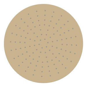 UniMatch hoofddouche rond 30 x 0,8 cm geborsteld messing PVD