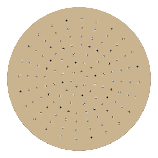 UniMatch hoofddouche rond 30 x 0,8 cm geborsteld messing PVD