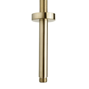 UniMatch douchearm met plafondbevestiging 15 cm geborsteld messing PVD