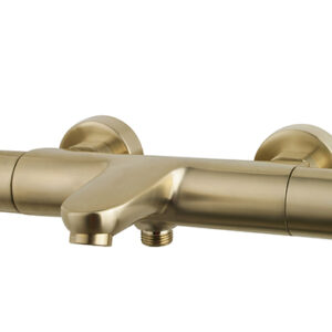 Caral thermostatische badmengkraan geborsteld messing PVD