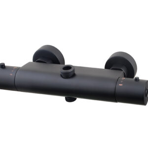 Caral thermostaatkraan voor thermostatische regendoucheset opbouw mat zwart