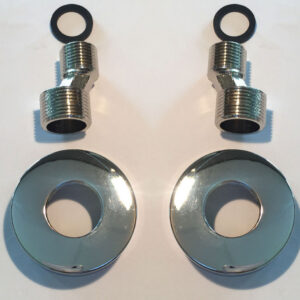 Rio set s-koppelingen met rozet voor kraan 15 cm 1/2" x 3/4" chroom