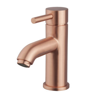 Caral Cadans wastafelkraan laag geborsteld koper