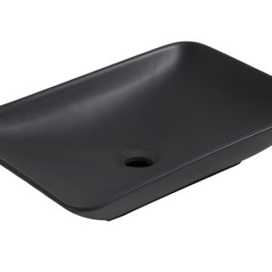 Karé waskom rechthoekig 58 x 36 x 11,5 cm keramiek mat zwart