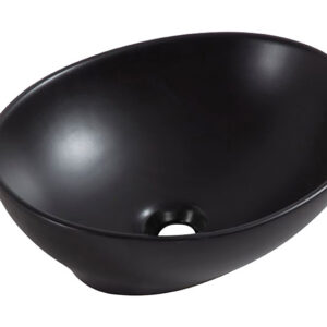 Barco waskom ovaal 40 x 33 x 14,5 cm keramiek mat zwart