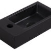 Rhea S mini fontein links 36,5 x 18 x 9 cm keramiek mat zwart