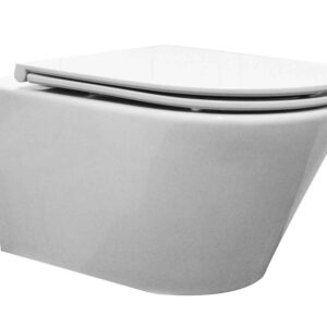 Vesta wandcloset met Flatline toiletzitting softclose en quick release glans wit