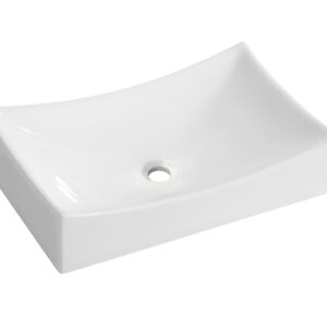 Slide waskom rechthoekig 55 x 35 x 12 cm keramiek glans wit