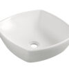 Plaza waskom vierkant 42 x 42 x 13,5 cm keramiek glans wit