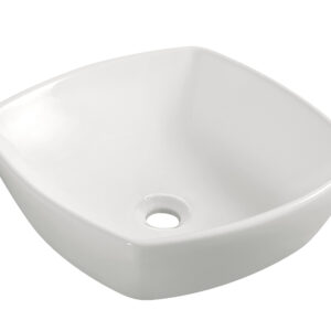 Plaza waskom vierkant 42 x 42 x 13,5 cm keramiek glans wit