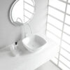 Plaza waskom vierkant 42 x 42 x 13,5 cm keramiek glans wit