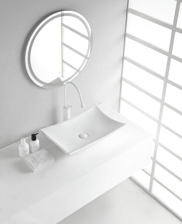 Scala waskom rechthoekig 56 x 37 x 10,5 cm keramiek glans wit