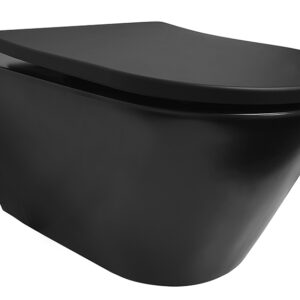 Stereo wandcloset rimless met Shade slim toiletzitting softclose en quick release mat zwart