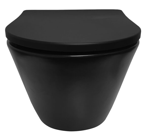 Stereo wandcloset rimless met Shade slim toiletzitting softclose en quick release mat zwart