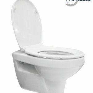 Trevi wandcloset rimless met Ultimo 3.0 toiletzitting softclose en quick release glans wit