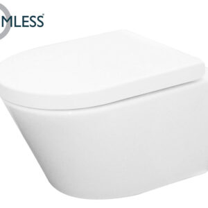 Vesta wandcloset rimless met Vesta toiletzitting softclose en quick release glans wit