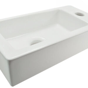 Rhea S mini fontein rechts 36,5 x 18 x 9 cm keramiek glans wit