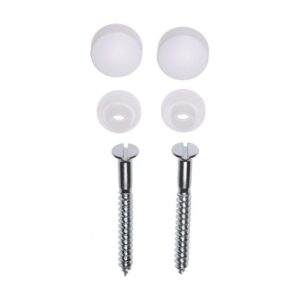 Potschroevenset zonder plug 2 stuks verzinkt 6 x 60 mm afdekdop wit