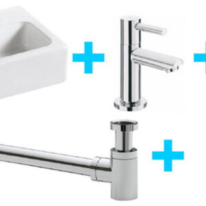 one-pack Leto fontein + Amador toiletkraan chroom