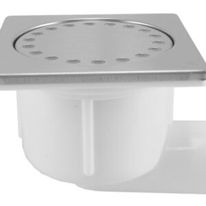 Doucheput met zijuitlaat kunststof 10 x 10 cm RVS