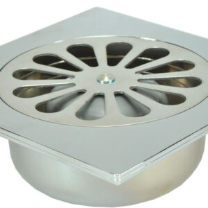 Riko doucheput met onderuitlaat 14 x 14 cm chroom