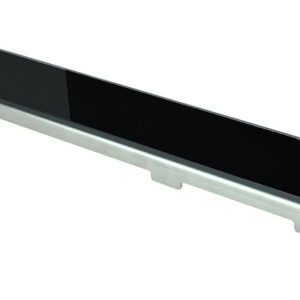 Glasrooster voor douchegoot 60 x 7 cm glanzend zwart
