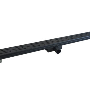 Douchegoot met flens en rooster 100 x 7 cm mat zwart