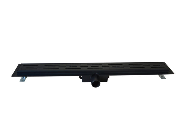 Douchegoot met flens en rooster 100 x 7 cm mat zwart